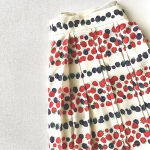 NWT J. Crew Raspberry/Blackberry Pleated Skirt, Size 14